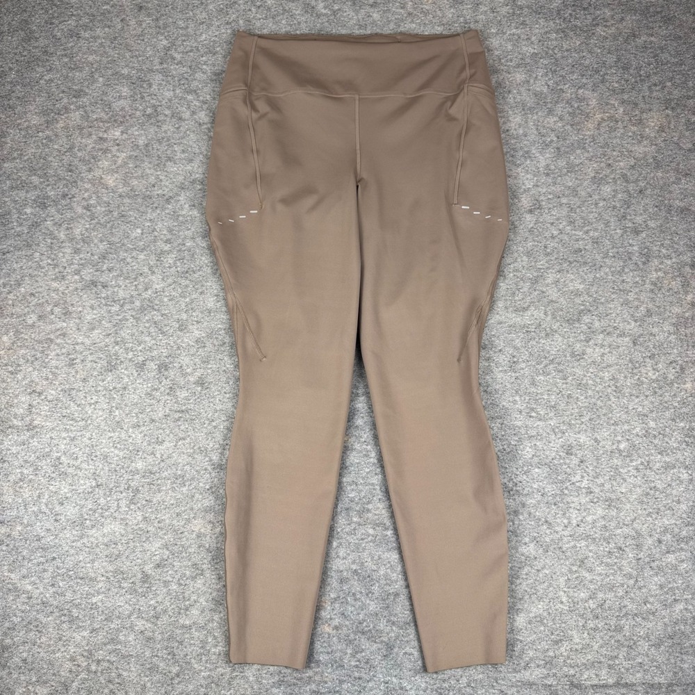 Nike Swift Dri Fit High Waisted 7/8 Running Leggings 27" Brown Womens XL